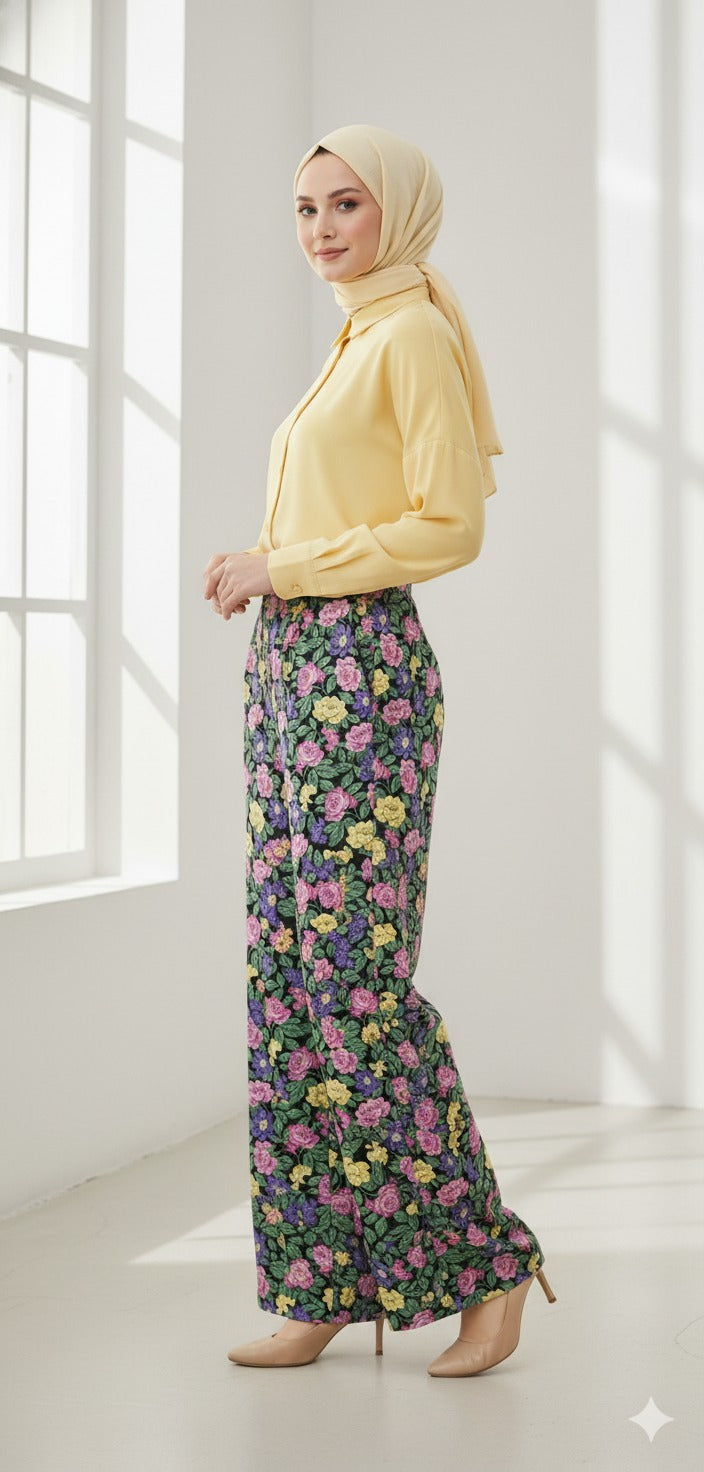Ensemble Chic Jaune Fleuri Premium