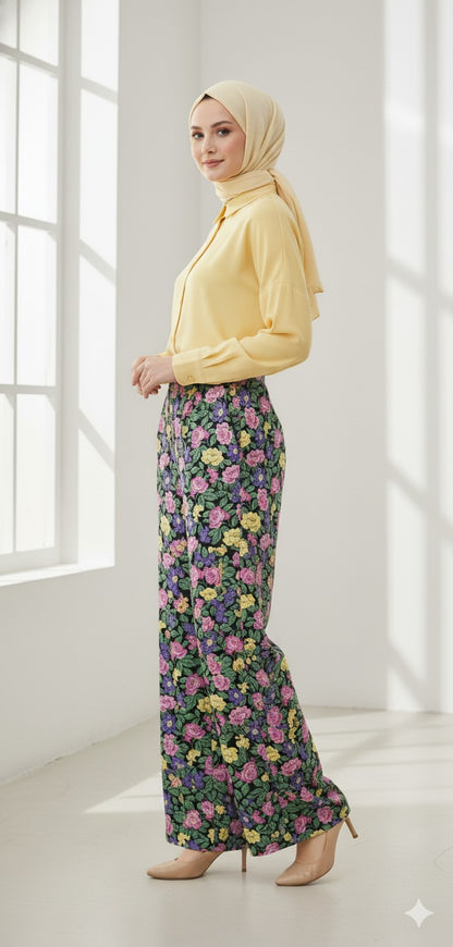 Ensemble Chic Jaune Fleuri Premium